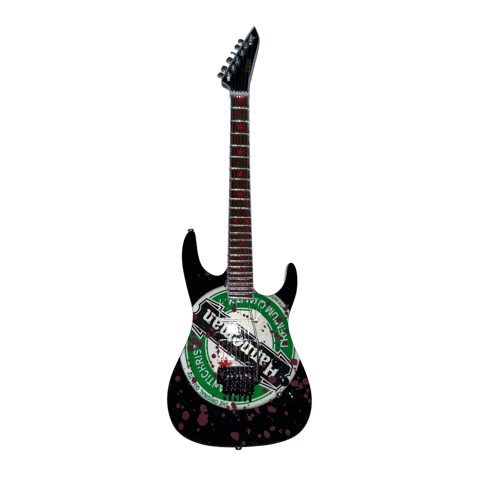 SLAYER - JEFF HANNEMAN - HEINEKEN LOGO MINI GUITAR (Limited Blood
