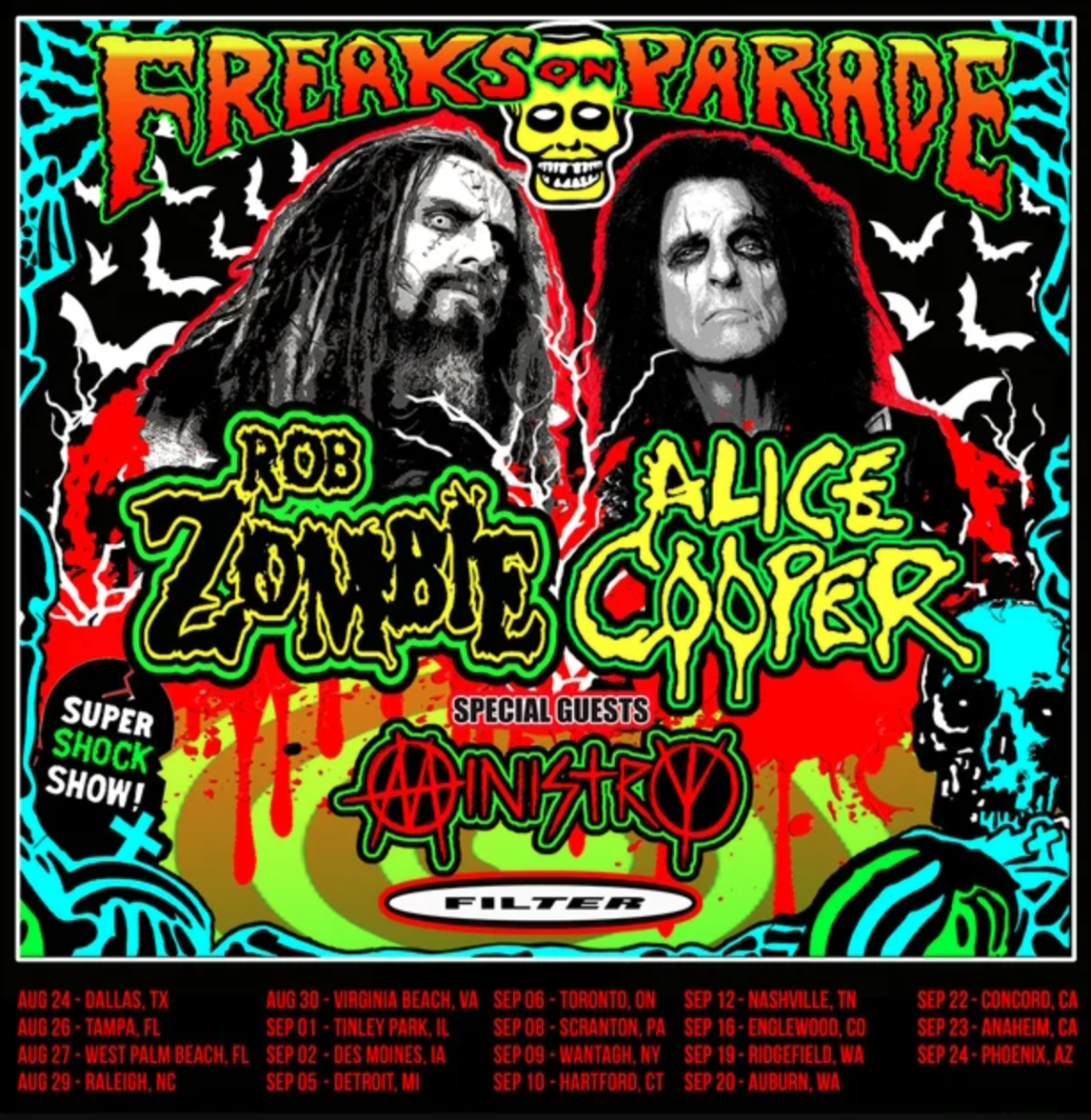 Rob Zombie and Alice Cooper team up for Freaks on Parade 2025 tour