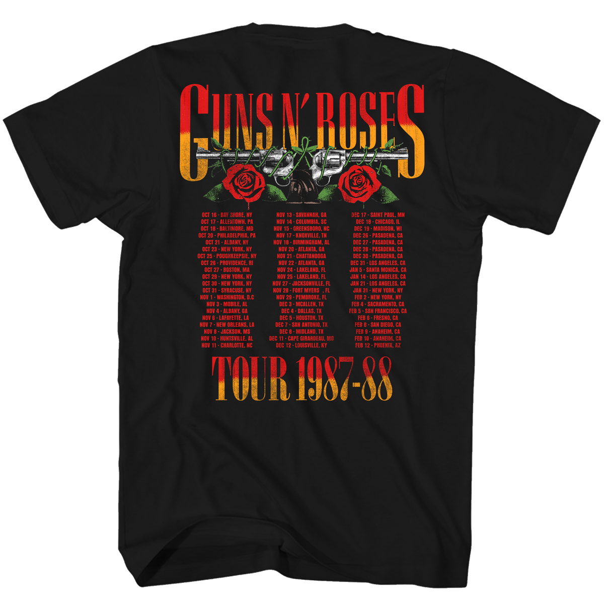 GUNS N ROSES 87-88 TOUR  F/B T-SHIRT