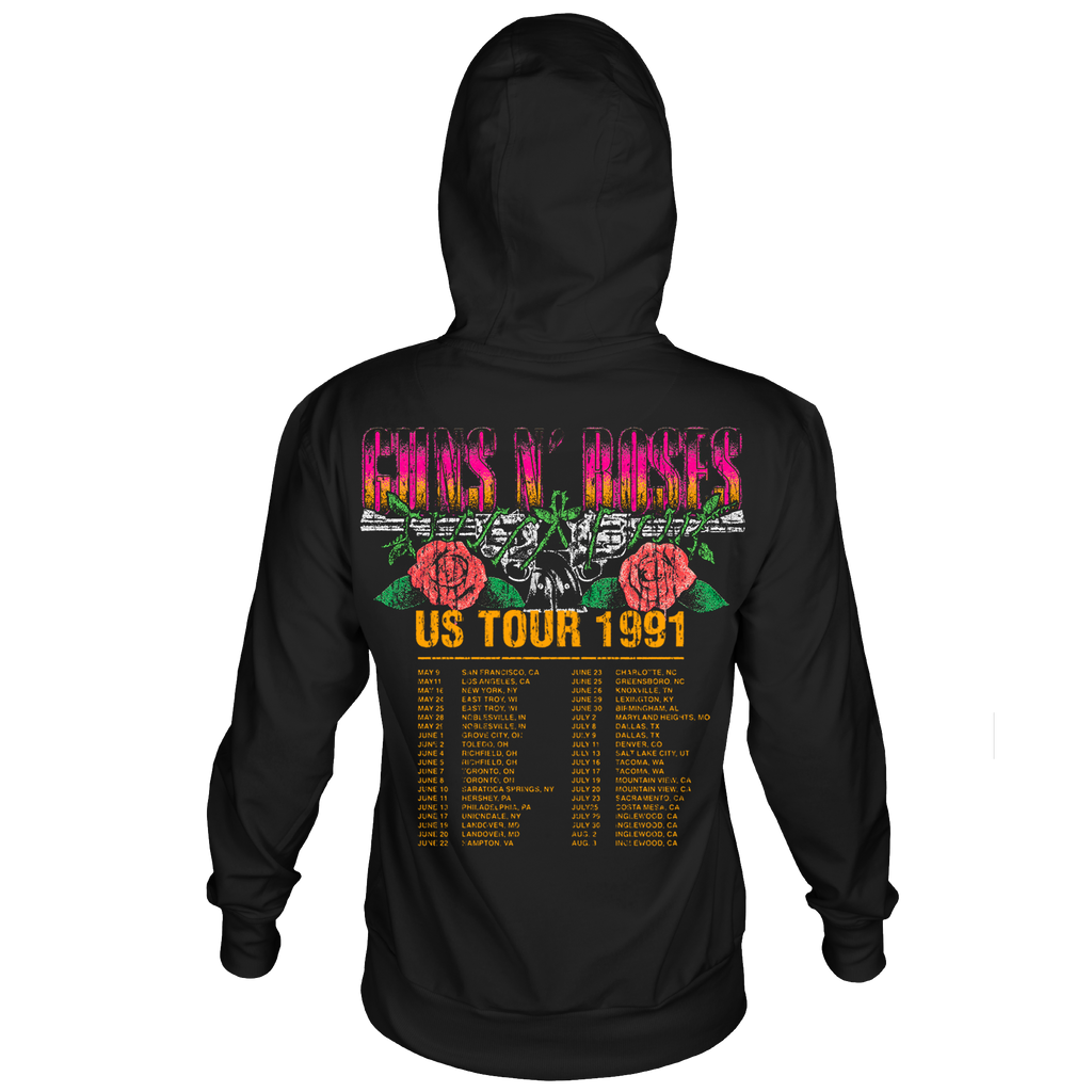 GUNS N ROSES 1991 TOUR  BLACK HOODIE