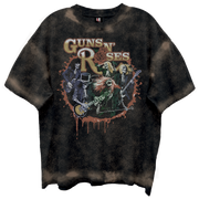 GUNS N ROSES SKELTONS LIVE FRT/BCK CHOCOLATE SPRAY WASH T-SHIRT/GIANT VINTAGE T-SHIRT