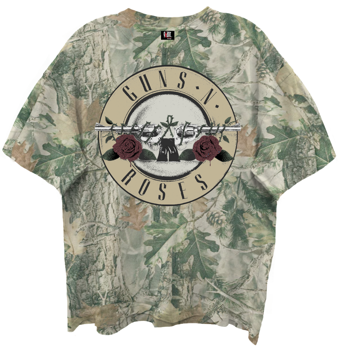 GUNS N ROSES BULLET LOGO WOODLAND CAMO VINTAGE T-SHIRT