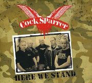 COCK SPARRER 'HERE WE STAND' LP (Clear w/ Black Splatter Vinyl)