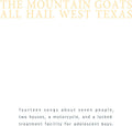 THE MOUNTAIN GOATS 'ALL HAIL WEST TEXAS' LP
