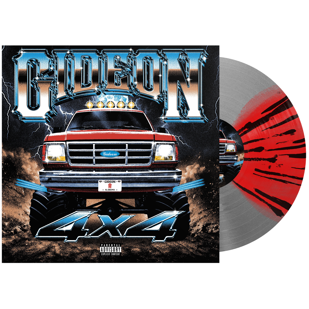 GIDEON ‘4X4’ EP (Exclusive – Limited to 100, Clear & Red Butterfly w/ Black Splatter Vinyl)