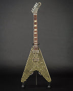 CHEAP TRICK - RICK NIELSEN - LICENSED CHECKERED FLYING V MINI GUITAR REPLICA