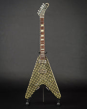 CHEAP TRICK - RICK NIELSEN - LICENSED CHECKERED FLYING V MINI GUITAR REPLICA