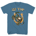 ZZ TOP SNAKE SKULL BLUE T-SHIRT