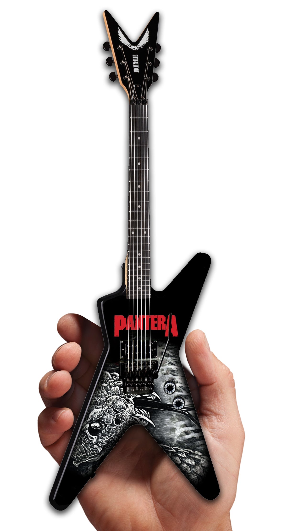 PANTERA - DEAN DIMEBAG -  THE GREAT SOUTHERN TRENDKILL B&W MINI GUITAR ' 150 MADE