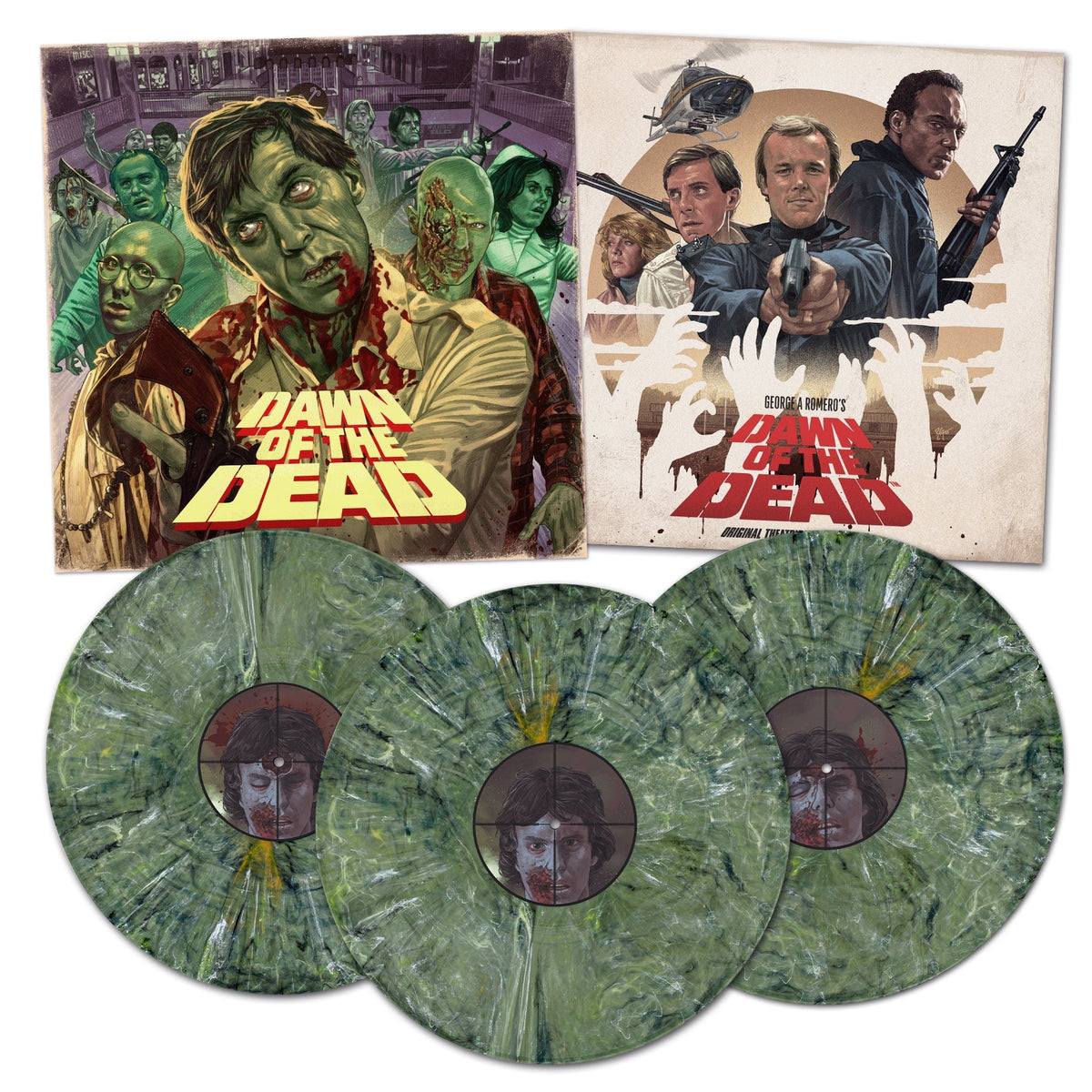 GEORGE A ROMERO'S DAWN OF THE DEAD SOUNDTRACK' 3LP ("Zombie" Marble Colored Vinyl