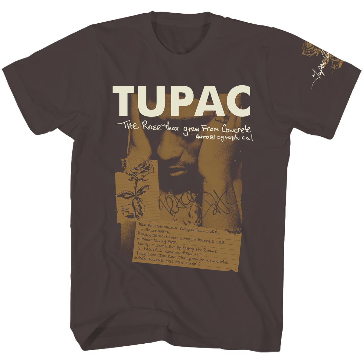 TUPAC BROWN POETRY F/SL T-SHIRT