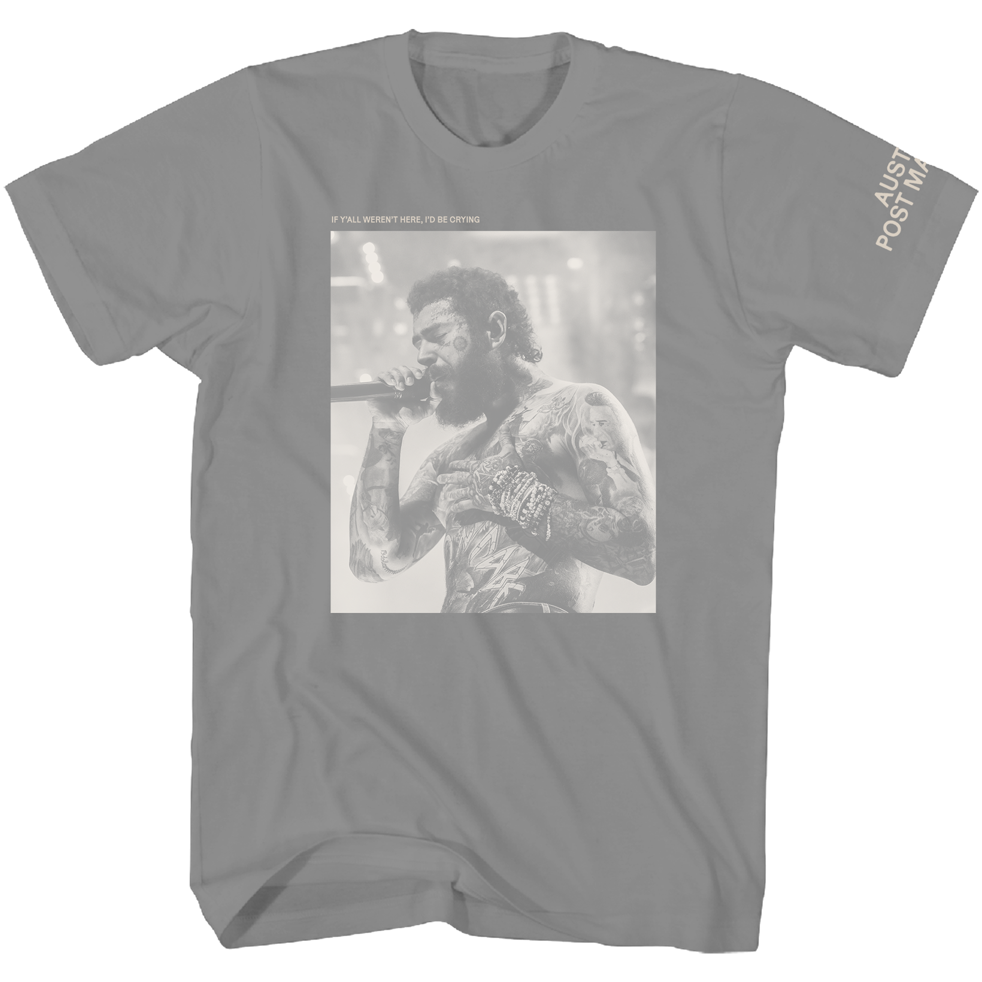 POST MALONE GRAY PHOTO  F/SL T-SHIRT