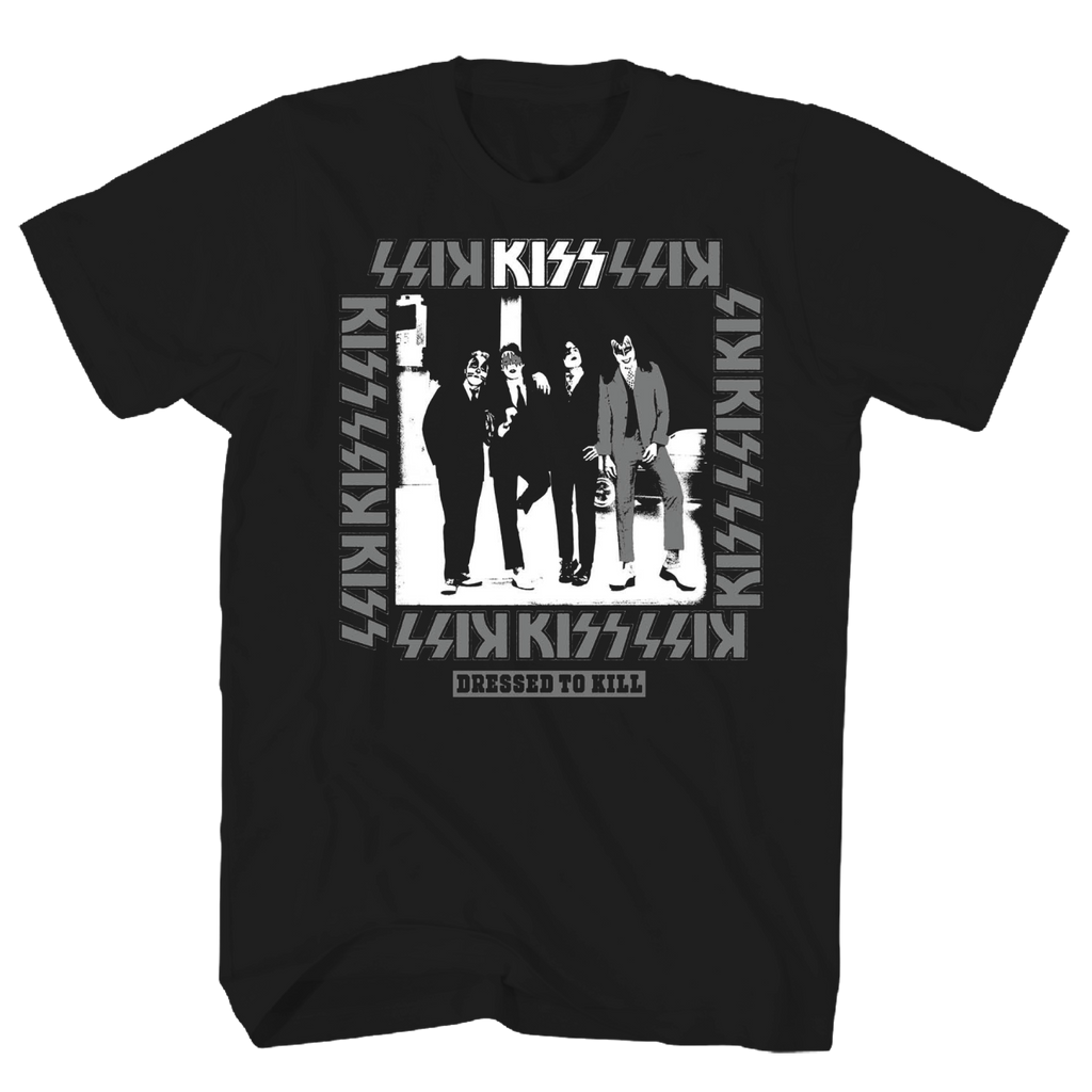 KISS DRESSED TO KILL PHOTO IMAGE BLACK T-SHIRT