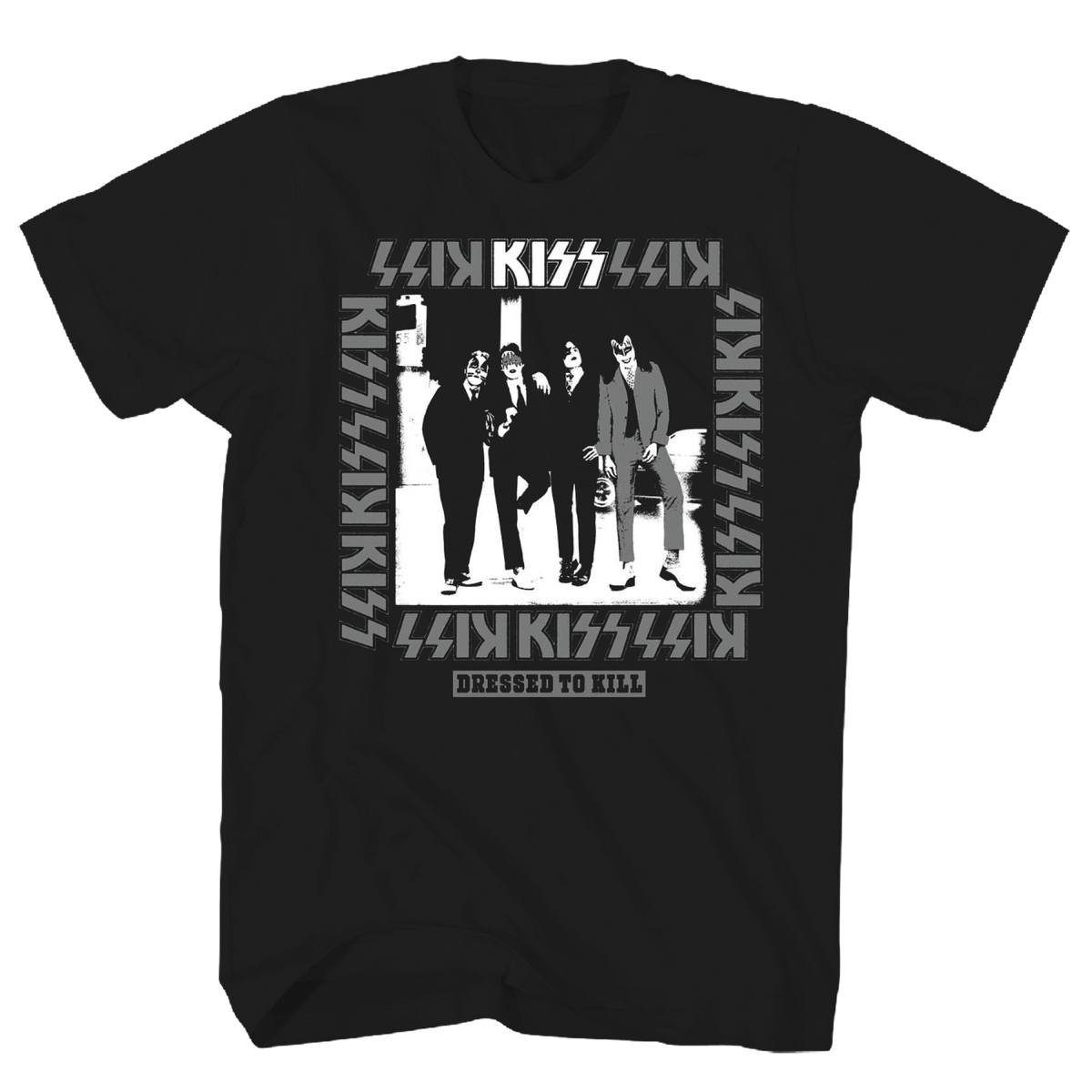 KISS DRESSED TO KILL PHOTO IMAGE BLACK T-SHIRT