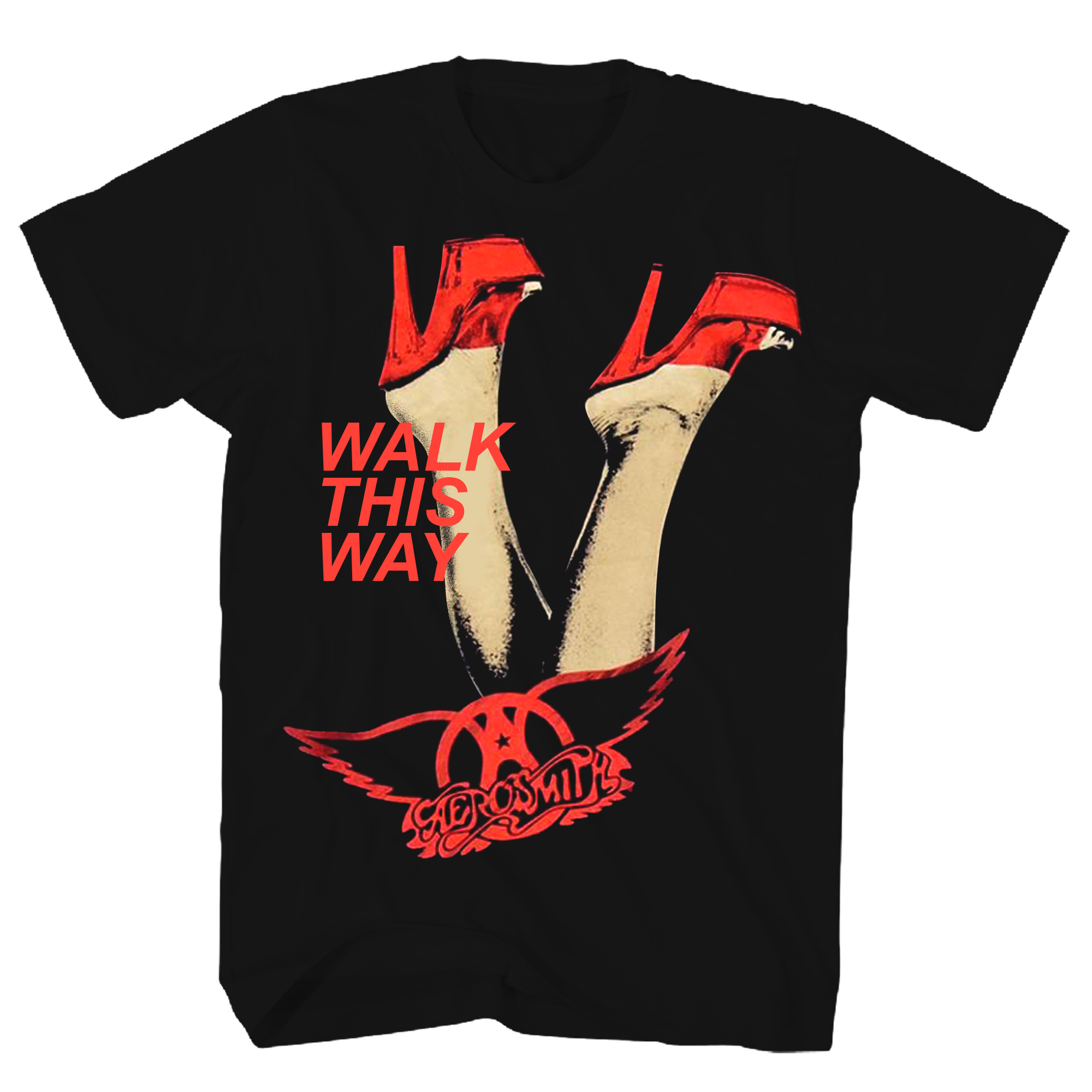 AEROSMITH WALK THIS WAY BLACK  T-SHIRT