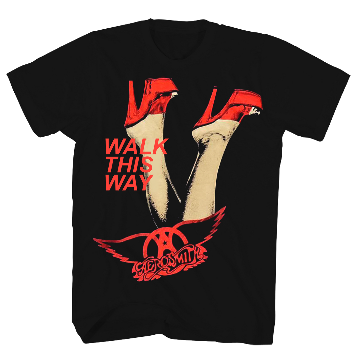 AEROSMITH WALK THIS WAY BLACK  T-SHIRT