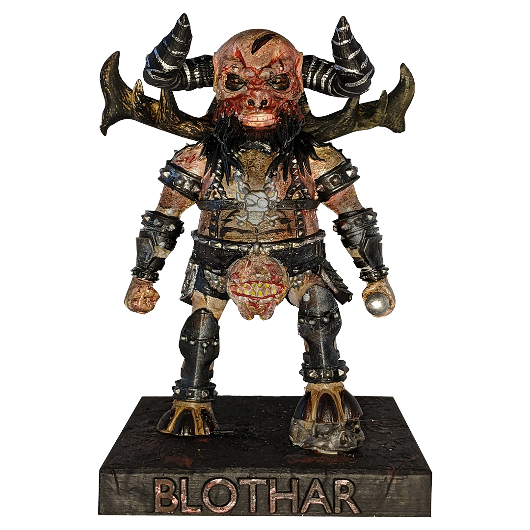 GWAR 'THE NEW DARK AGES' LP (Sunbolt Orange Vinyl) + BLOTHAR  THE BESERKER BOBBLEHEAD