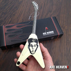 CHEAP TRICK - RICK NIELSEN - LICENSED CHECKERED FLYING V MINI GUITAR REPLICA