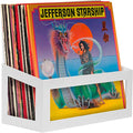 HUDSON HI-FI: WALL MOUNT VINYL RECORD STORAGE 25-ALBUM WHITE DISPLAY HOLDER