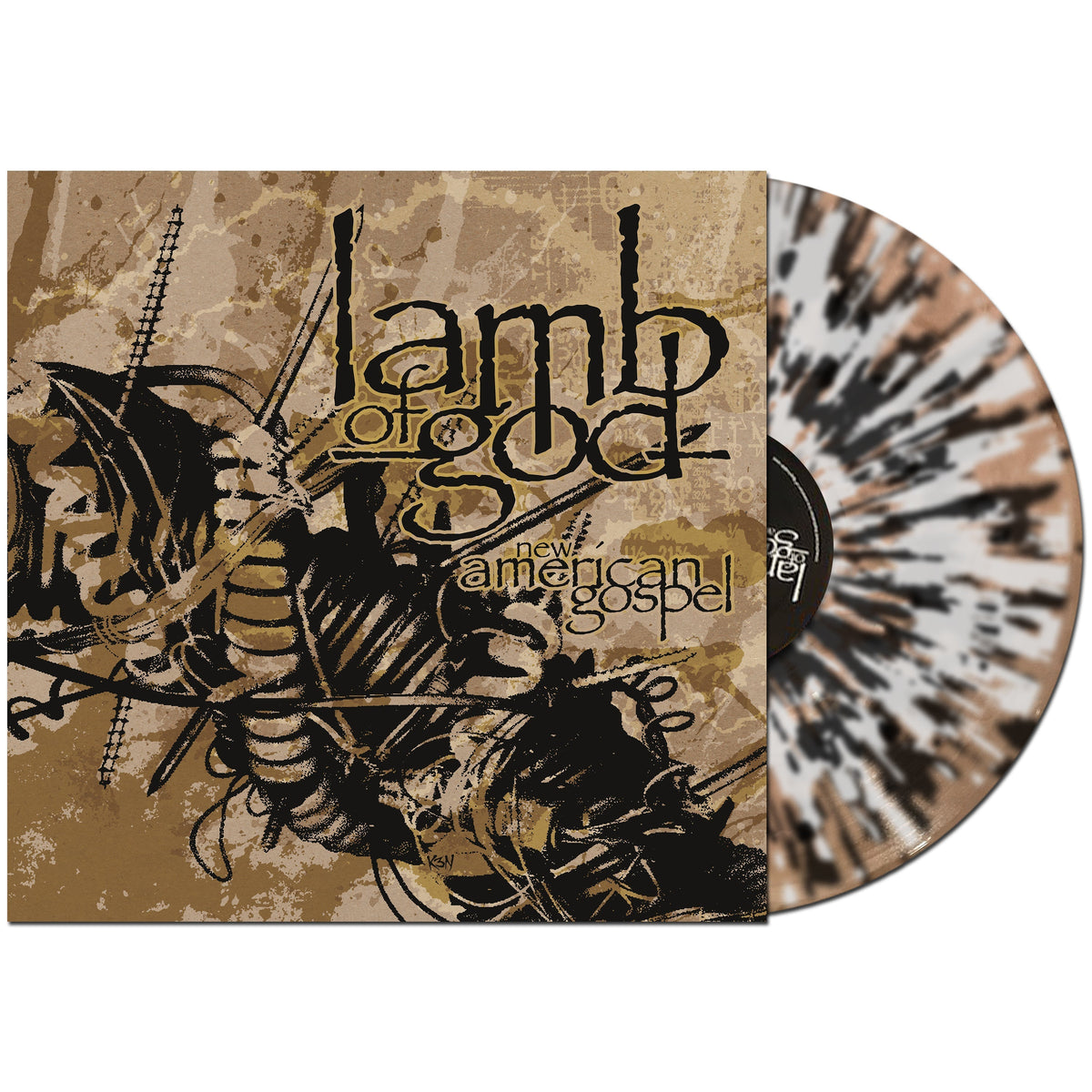LAMB OF GOD 'NEW AMERICAN GOSPEL' LP (Clear Black w/ White & Gold Splatter Vinyl)