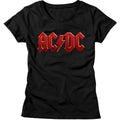 AC/DC - DISTRESSED RED LADIES SHIRT