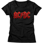 AC/DC - DISTRESSED RED LADIES SHIRT