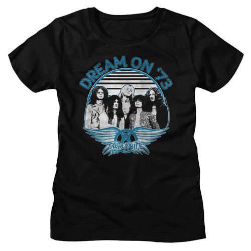 AEROSMITH - DREAM ON BLUE WHITE LADIES SHIRT