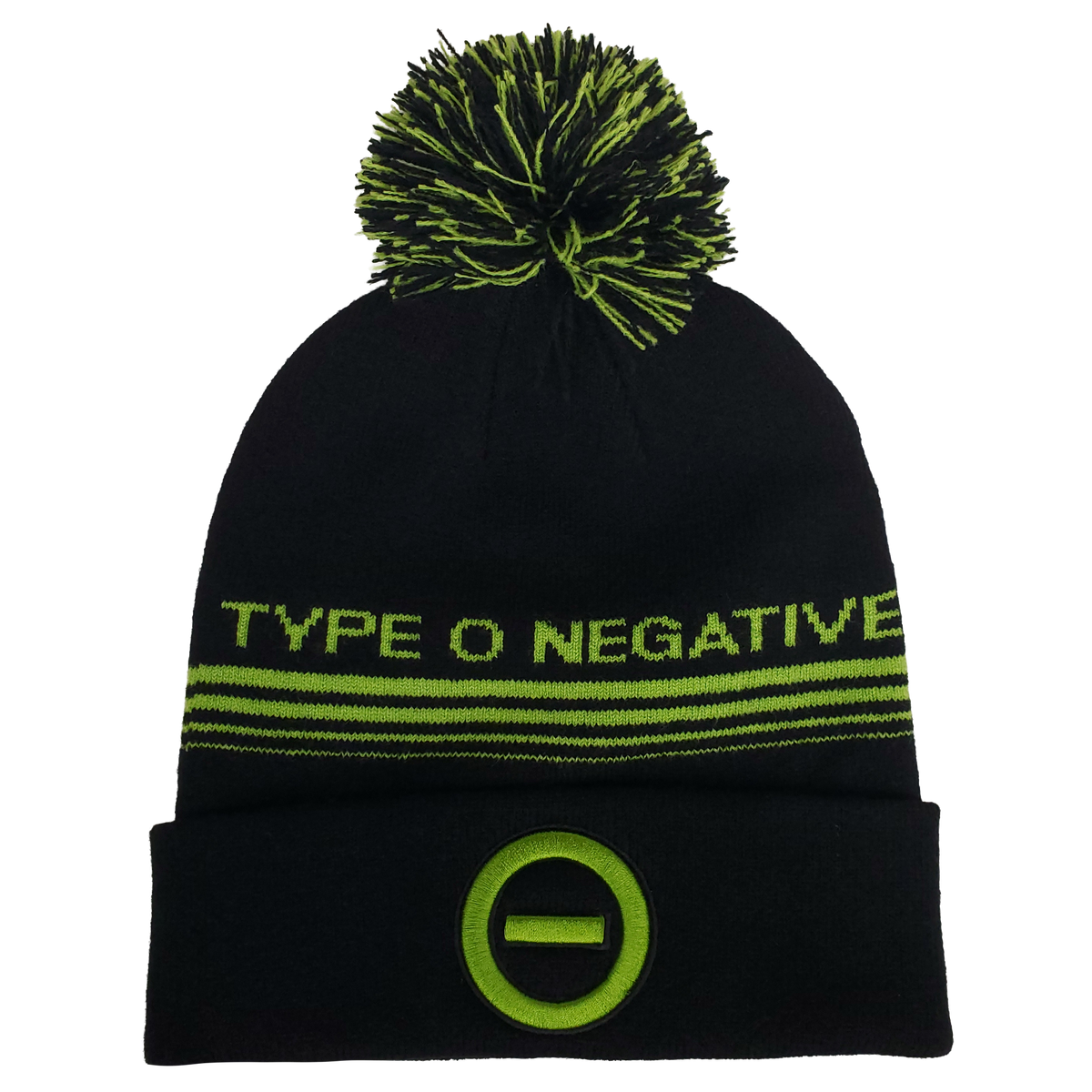 TYPE O NEGATIVE JACQUARD RIBBED POM KNIT HAT