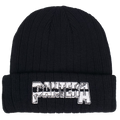 PANTERA EMBROIDERED LOGO RIBBED BLACK ACRYLIC KNIT HAT