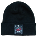 SLAYER EAGLE PATCH RIBBED BLACK ACRYLIC KNIT HAT