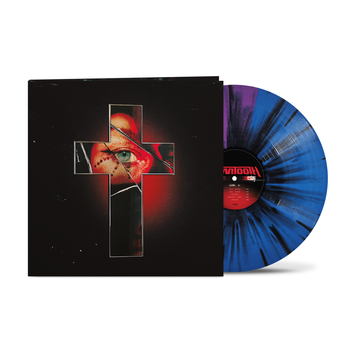 BEARTOOTH 'PURE ECSTASY' LP (Exclusive – Limited to 500, Half Blue/Half Purple w/ Black Splatter Vinyl)