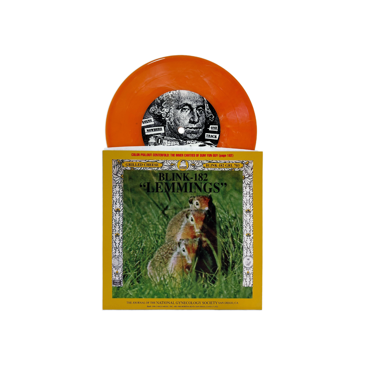 BLINK 182/SWINDLE ‘LEMMINGS SPLIT’ 7” (Exclusive – Limited to 250, Orange Swirl Vinyl)