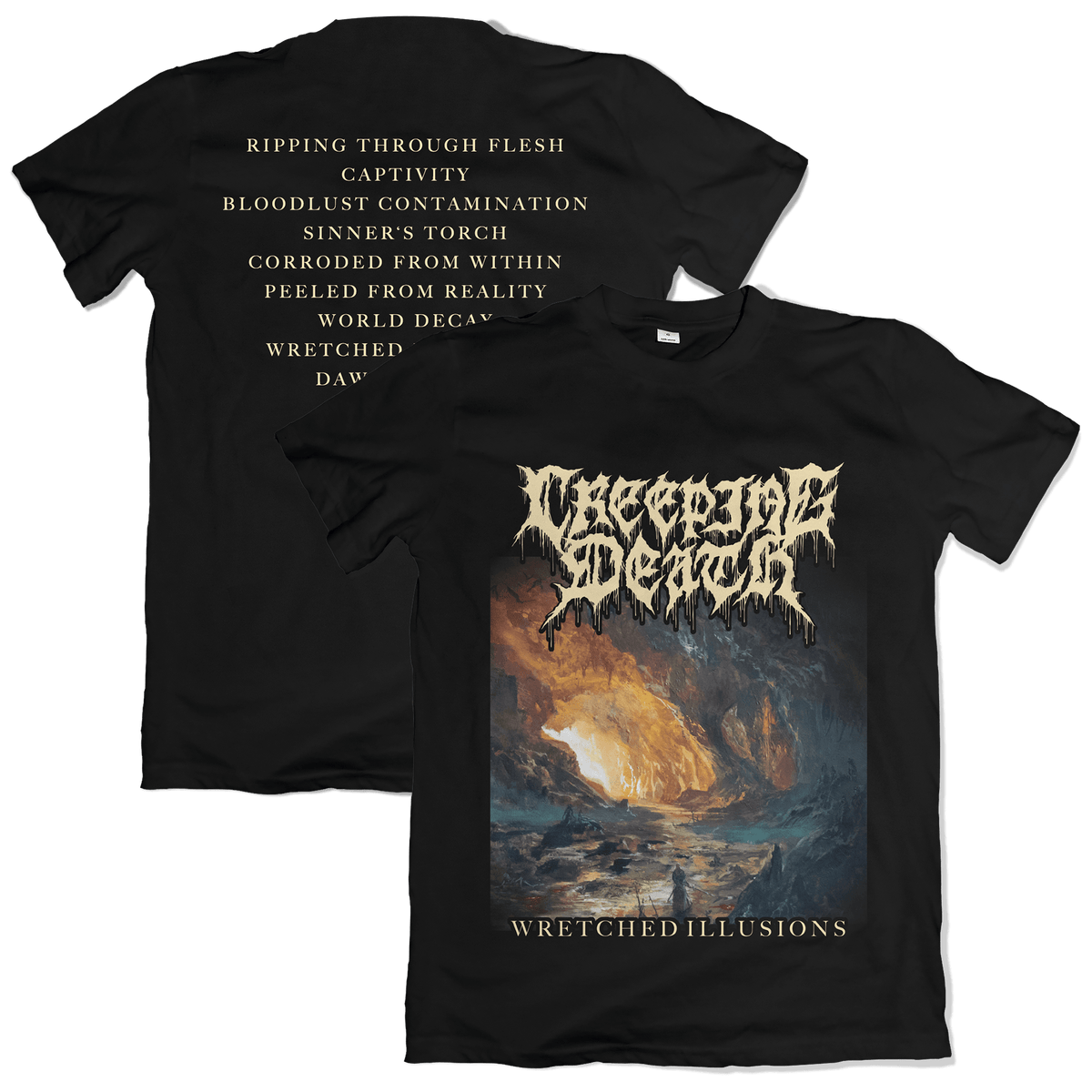 CREEPING DEATH WRETCHED ILLUSIONS ALBUM ART T-SHIRT