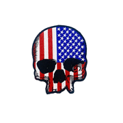 AMERICAN FLAG SKULL EMBROIDERED PATCH