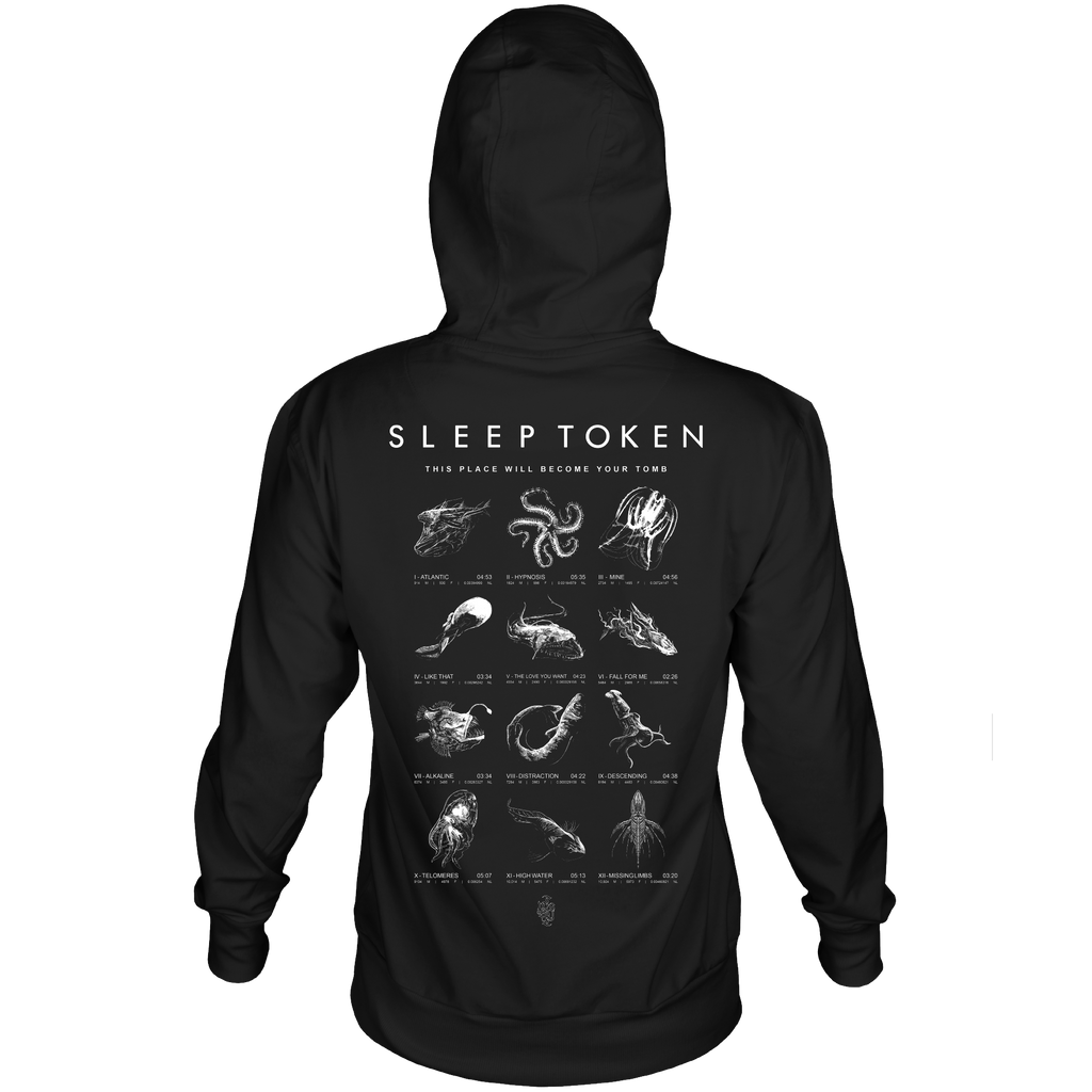 SLEEP TOKEN DPTH CHART BLACK HOODIE
