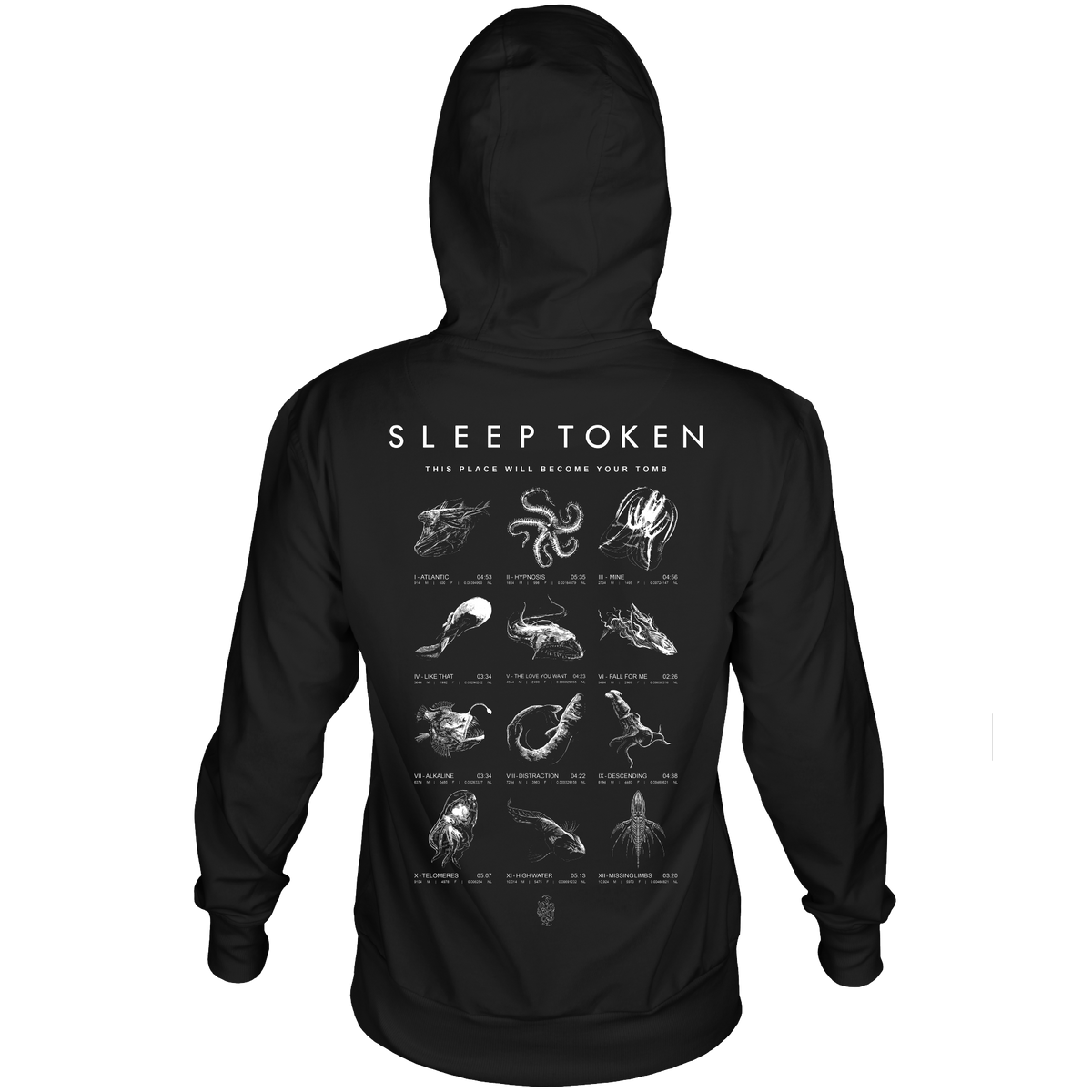SLEEP TOKEN DPTH CHART BLACK HOODIE