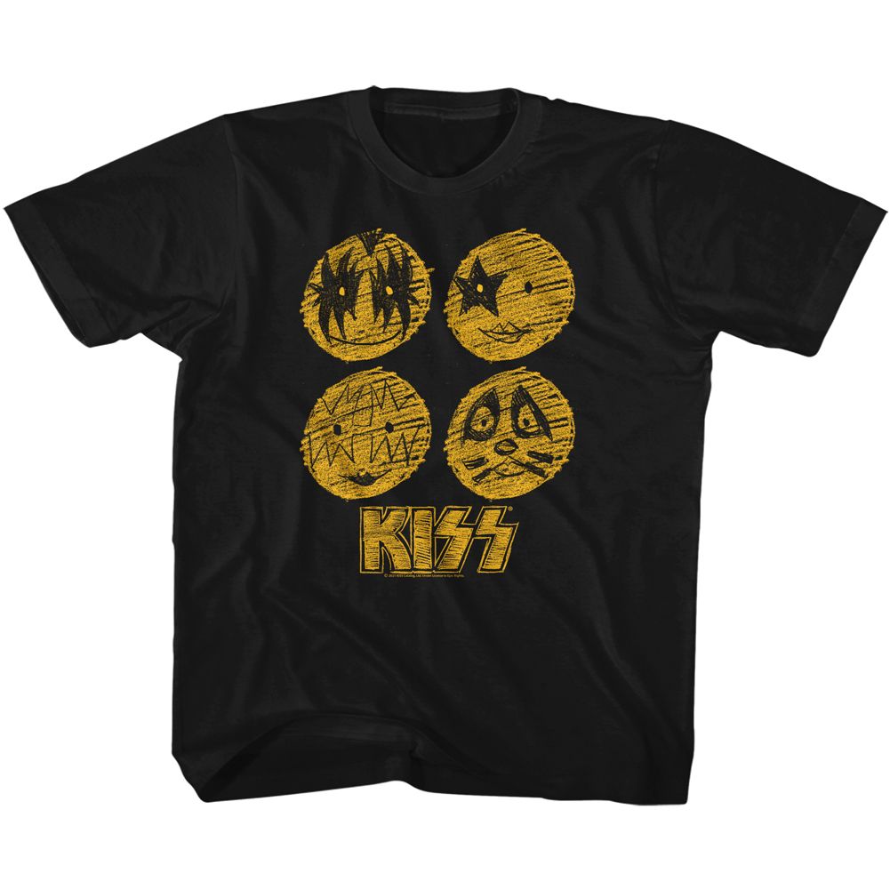 KISS - SKETCHY FACES YOUTH SHIRT
