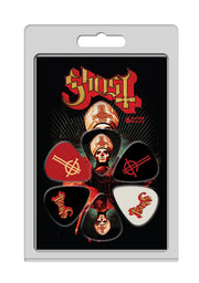 GHOST - PAPA EMERITUS III, LOGO and GRUCIFIX GUITAR PICKS - 6 PACK