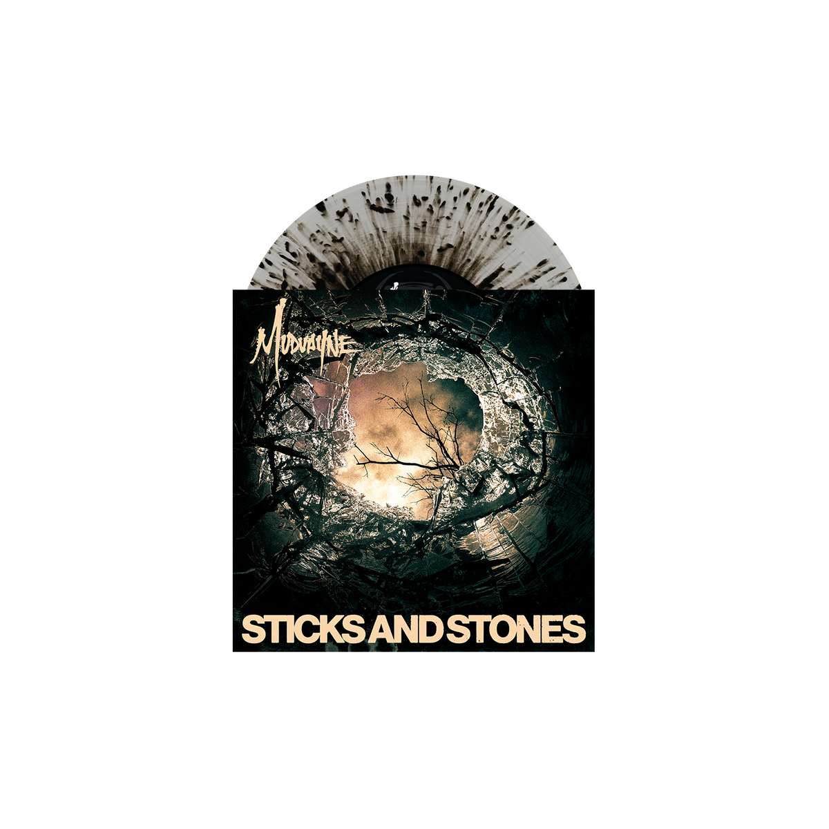 MUDVAYNE ‘STICKS AND STONES’ 7" (Exclusive – Limited to 500, Clear w/ Black Splatter Vinyl)