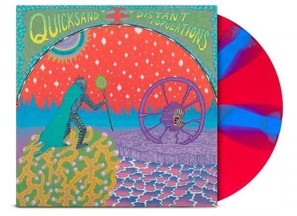 QUICKSAND 'DISTANT POPULATIONS' LIMITED-EDITION HOT PINK & CYAN BLUE PINWHEEL LP ' ONLY 500 MADE