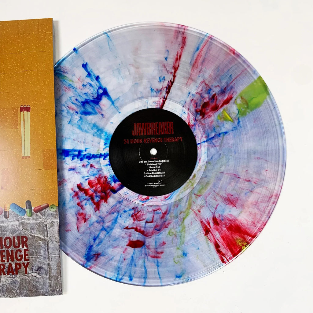 JAWBREAKER ‘24 HOUR REVENGE THERAPY’ LIMITED-EDITION CLEAR VINYL WITH YELLOW, BLUE & RED SWIRL LP – ONLY 500 MADE