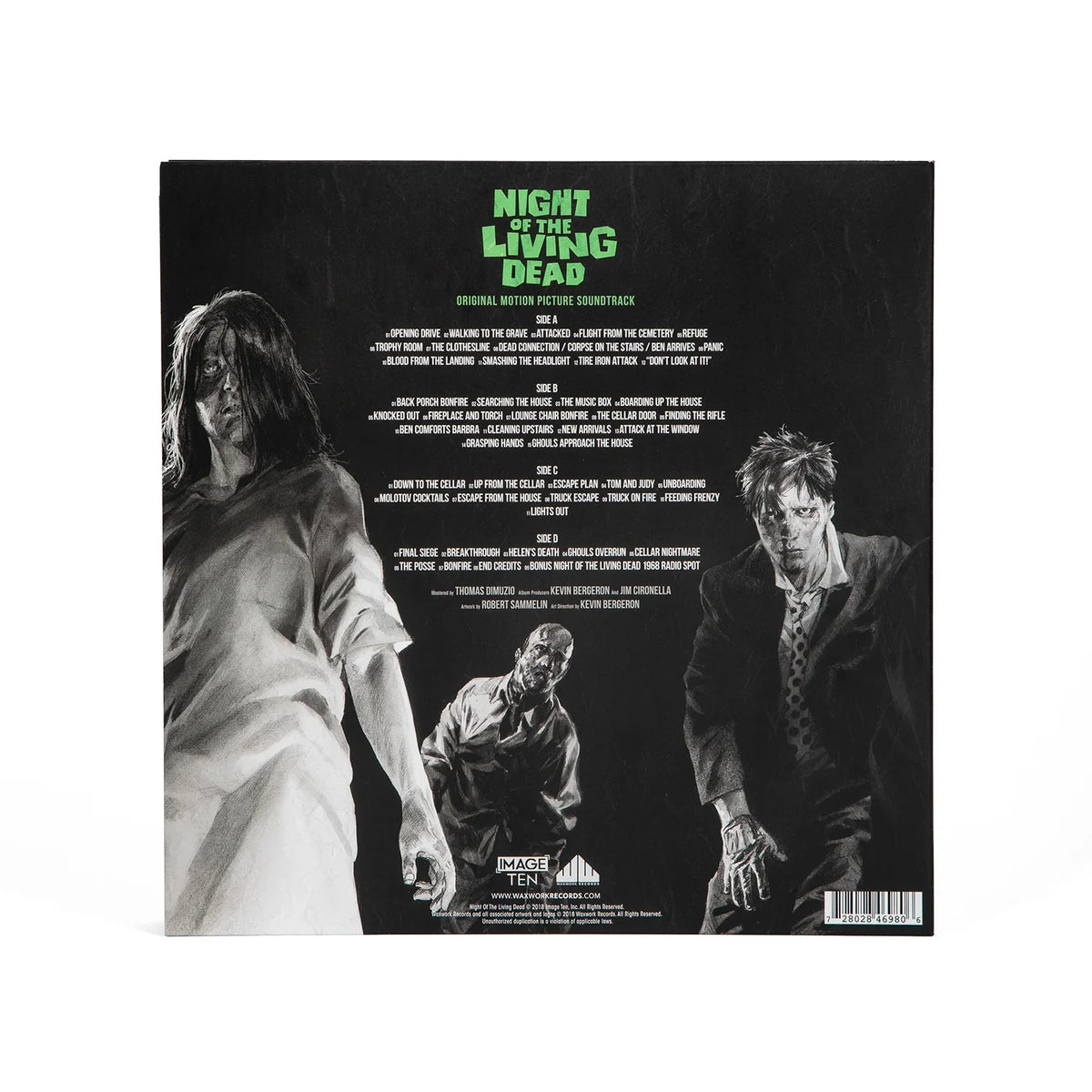NIGHT OF THE LIVING DEAD SOUNDTRACK 2LP (50th Anniversary Edition, Ghoul Green & Blue Vinyl)