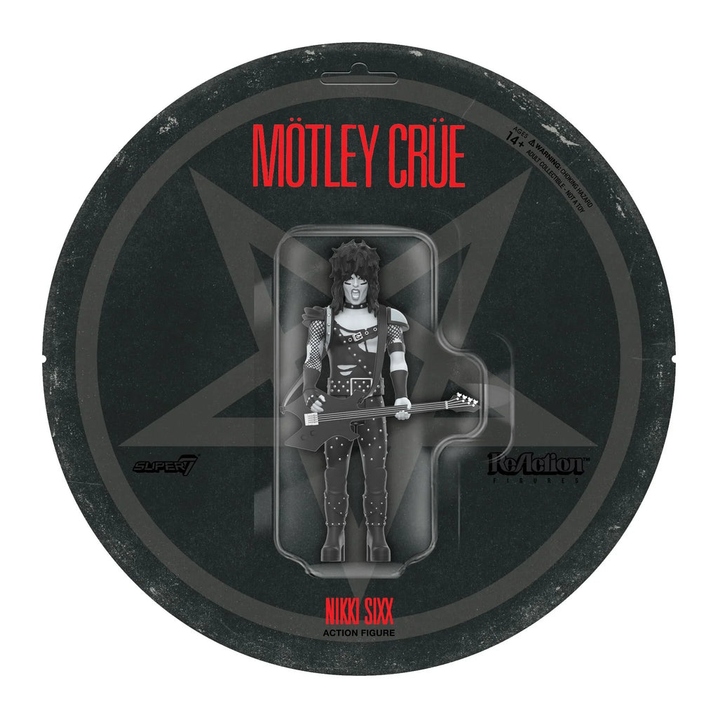 MOTLEY CRUE NIKKI SIXX (SHOUT AT THE DEVIL - BLACK & WHITE) REACTION FIGURE WAVE 02