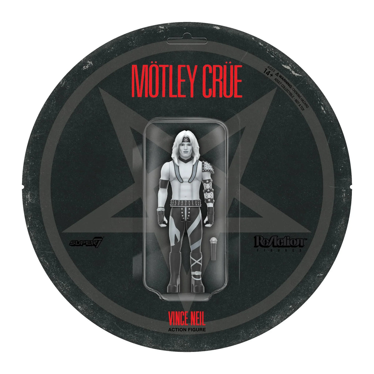 MOTLEY CRUE VINCE NEIL (SHOUT AT THE DEVIL - BLACK & WHITE) REACTION FIGURE WAVE 02