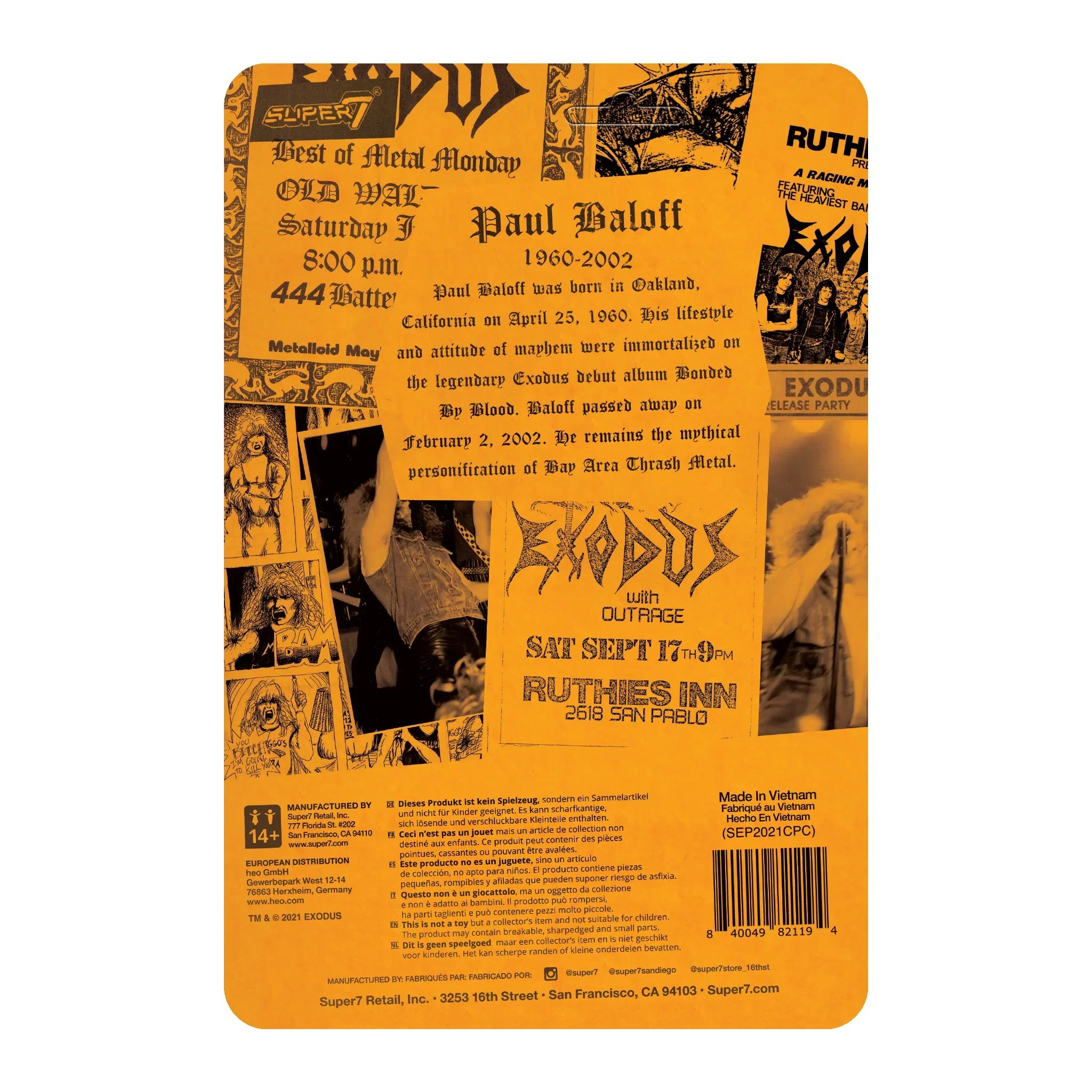 EXODUS PAUL BALOFF REACTION FIGURE- METAL MANIA FANZINE BUNDLE