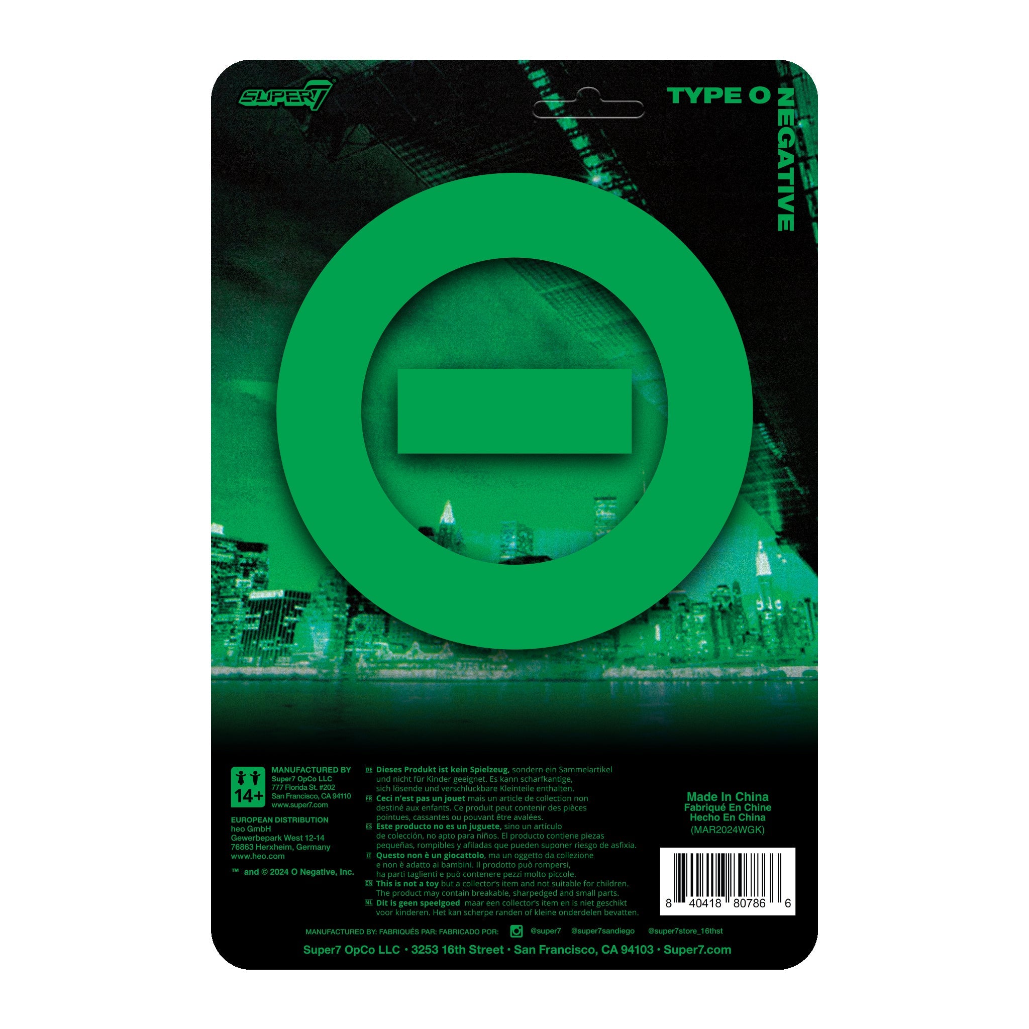 TYPE O NEGATIVE PETER STEELE (WORLD COMING DOWN) REACTION FIGURE *Blemished Packaging*