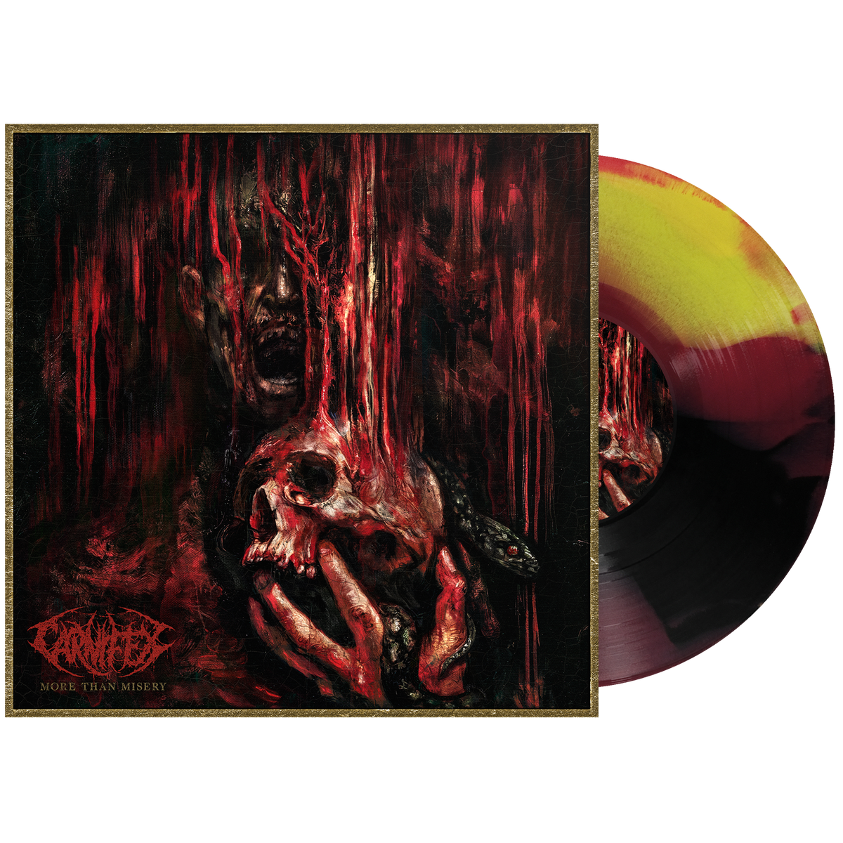 CARNIFEX ‘MORE THAN MISERY’ LP (Exclusive – Limited to 100, Yellow, Magenta, & Black A-Side/B-Side Vinyl)