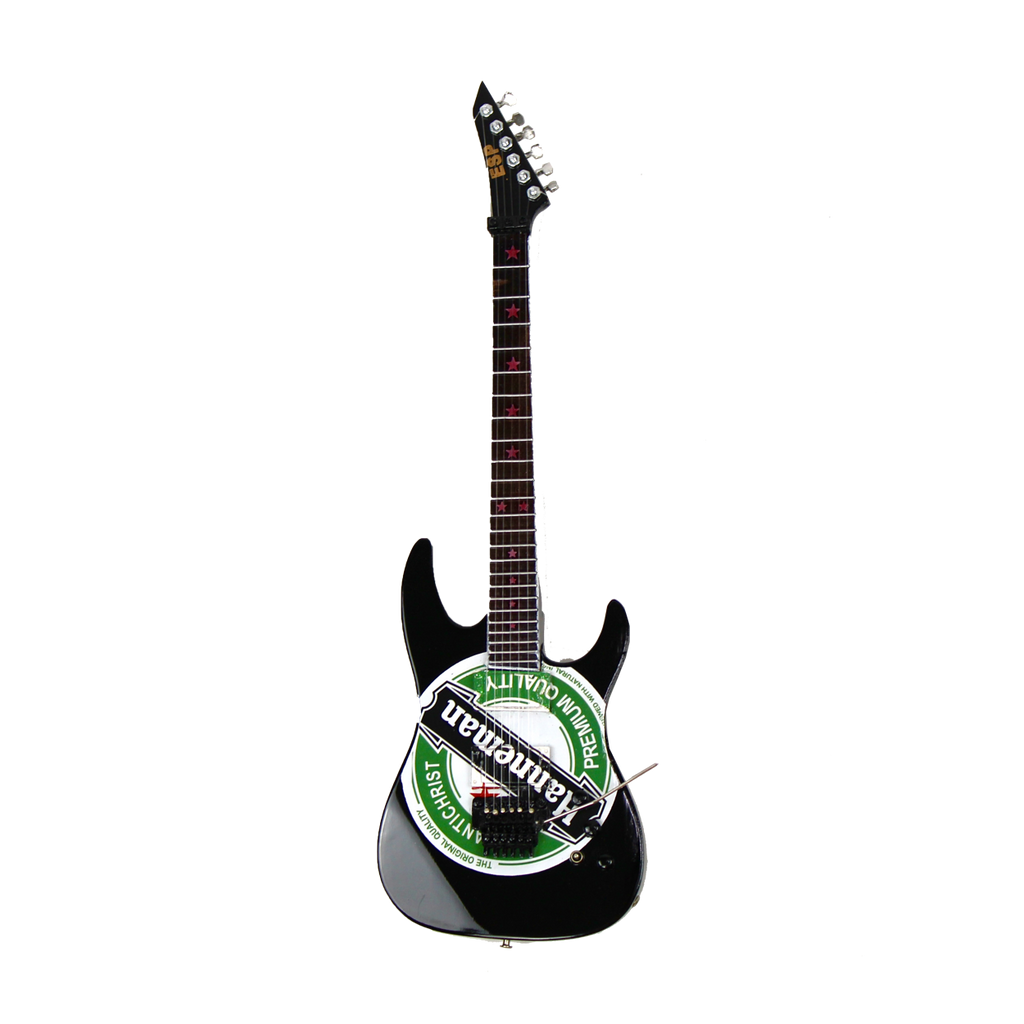 SLAYER - JEFF HANNEMAN - GREEN HEINEKEN LOGO MINI GUITAR