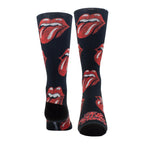 THE ROLLING STONES 'ALL OVER DISTRESSED TONGUES' CREW SOCKS