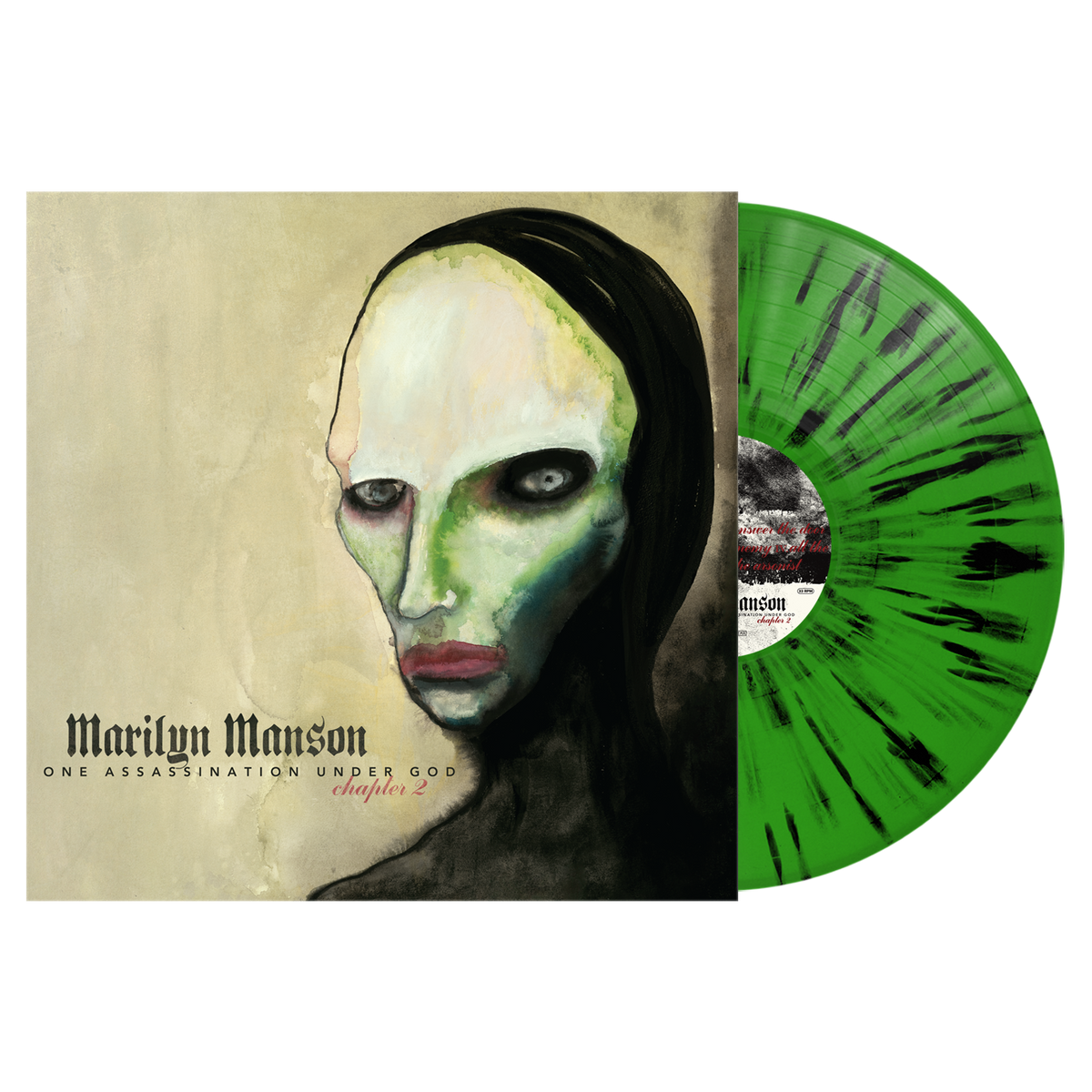 MARILYN MANSON ‘ONE ASSASSINATION UNDER GOD - CHAPTER 2’ LP (Exclusive – Limited to 500, Green w/ Black Splatter Vinyl)